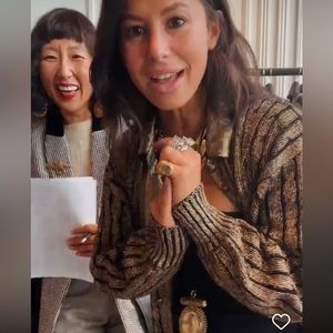 Gold and black cable knit lorex cardigan